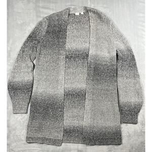 GAP Womens Small Gray Ombre Long Sleeve Thigh-Length Open Cardigan Lagenlook